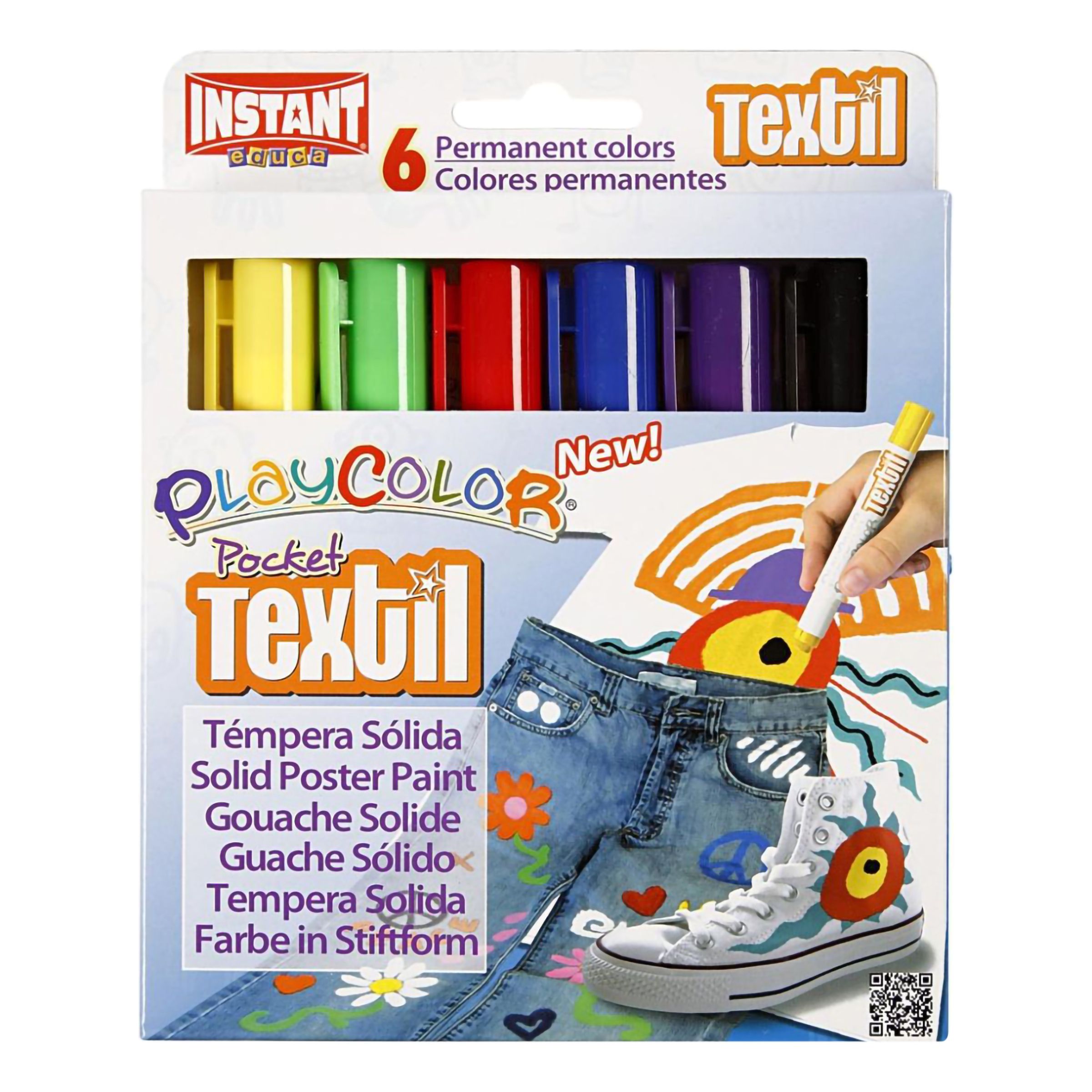 Playcolor Tekstiilikynät - 6-pakkaus