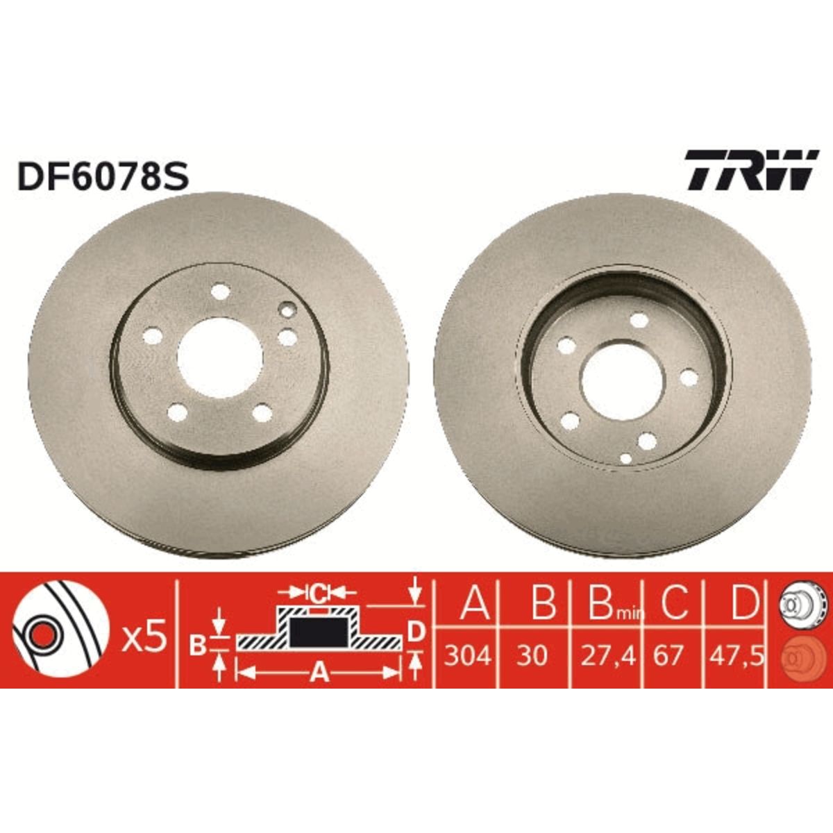 Jarrulevy TRW DF6078S