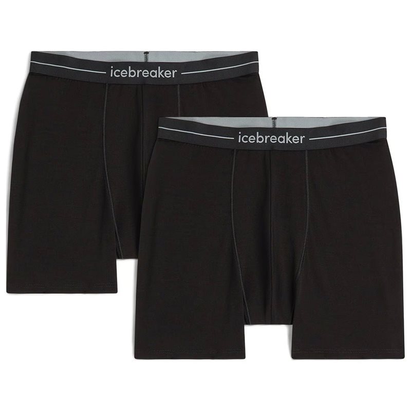 Icebreaker Men Merino 150 Anatomica Boxers 2 Pack Black - XXL