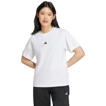 ADIDAS SPORTSWEAR Toiminnallinen paita 'ESSENTIALS SMALL LOGO COTTON' musta / valkoinen
