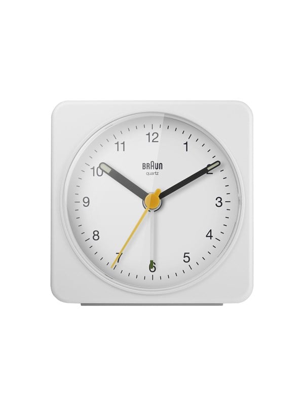 Braun BC03W, Kvartsiherätyskello, Suorakulmio, Valkoinen, Summeri, Analoginen, Akku