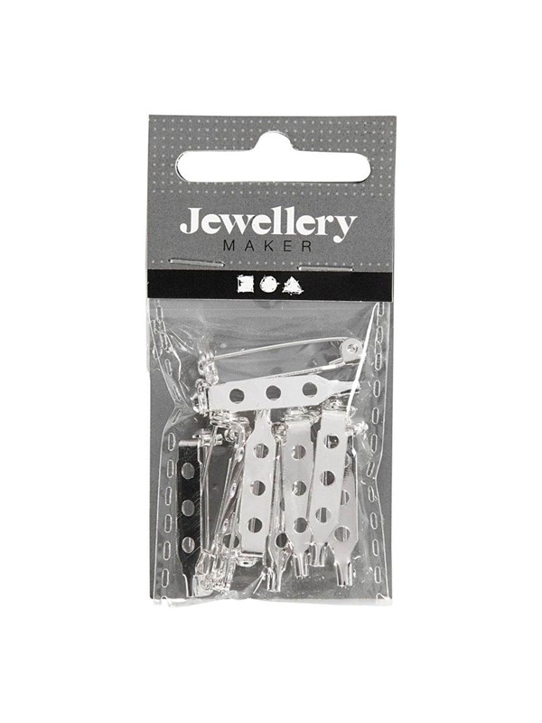 Creativ Company - Brooch pin Silver plated 25mm 10 pcs.