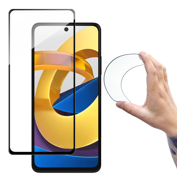 Wozinsky Full Cover Flexi Nano Glass Film Tempered Glass With Frame Xiaomi Redmi Note 11T 5G / Redmi Note 11S 5G / Poco M4 Pro 5G Transparent