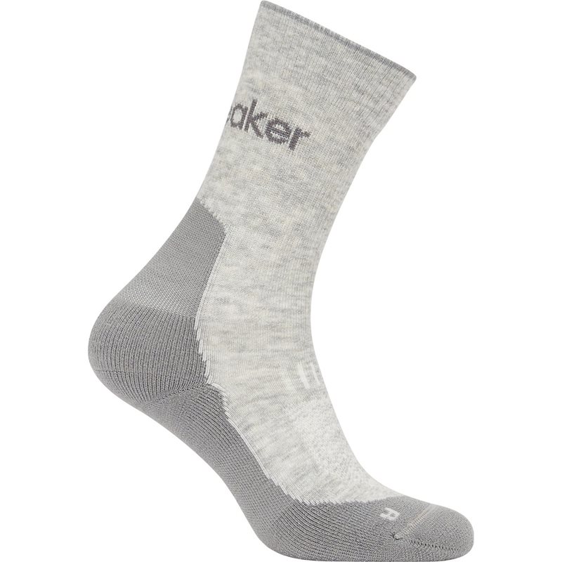 Icebreaker Women Merino Hike+ Light Crew Blizzard Hthr/Alloy - M