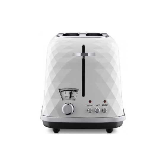 De'Longhi Brillante CTJ2103.W -leivänpaahdin, 2 viipaletta, 900 W, Musta/Valkoinen