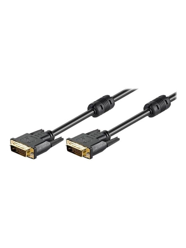 Goobay DVI-D Full HD-kabel Dual Link, Guldpläterad DVI-D-kontakt Dual Link (24 + 1 pin) > DVI-D-kontakt Dual Link (24 + 1 pin)