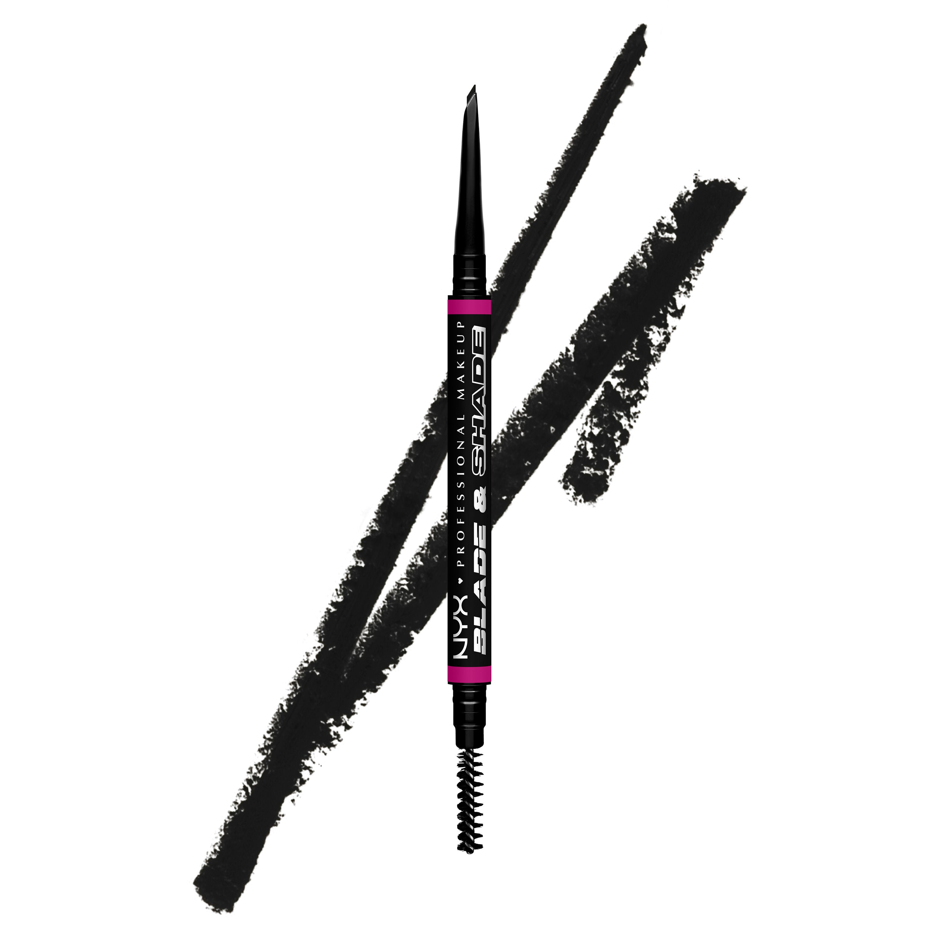 NYX Ammattimainen Makeup Blade & Shade kulmakarvakynä siveltimellä musta 0,06 g