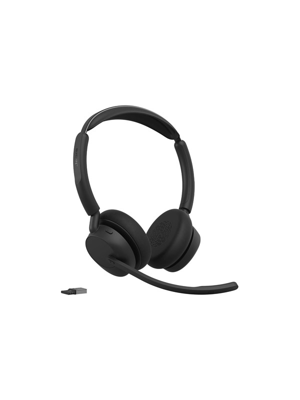 Jabra Evolve3 45 UC -langaton stereokuulokemikrofoni + USB-A-sovitin, musta