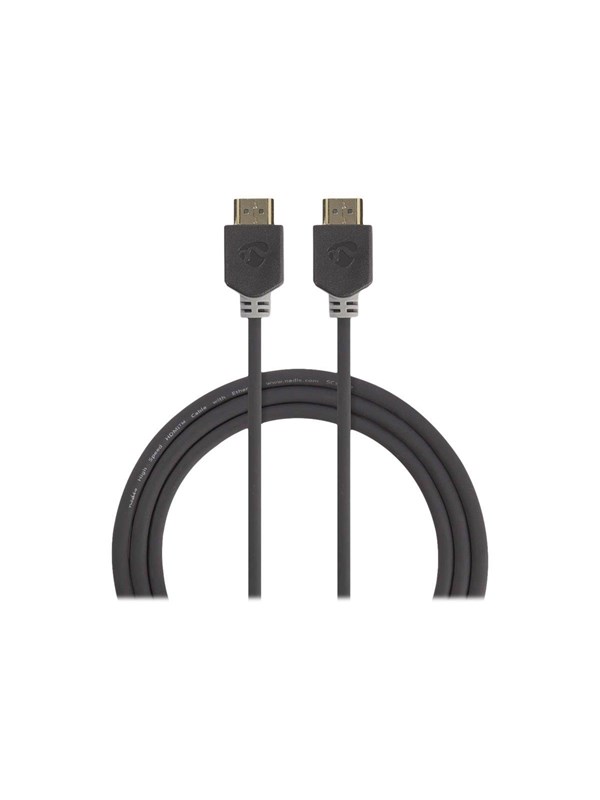Nedis High Speed HDMI TM Kaapeli Ethernet | HDMITM liitin | HDMITM liitin | 4K@60Hz | ARC | 18 Gbps | 7.50 m | Pyöreä | PVC | Antrasiitti | Laatikko