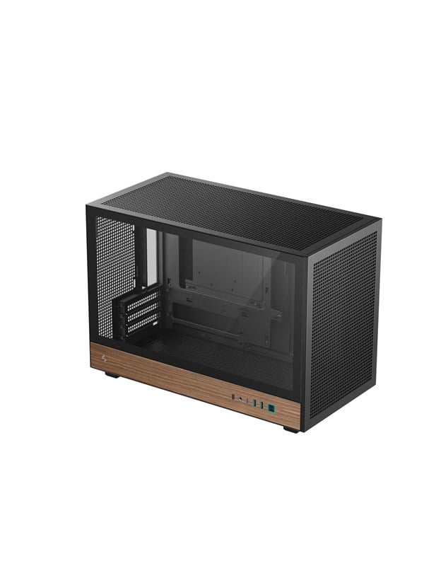 DeepCool CH260 Wood -micro-ATX-kotelo ikkunalla, musta, Wood