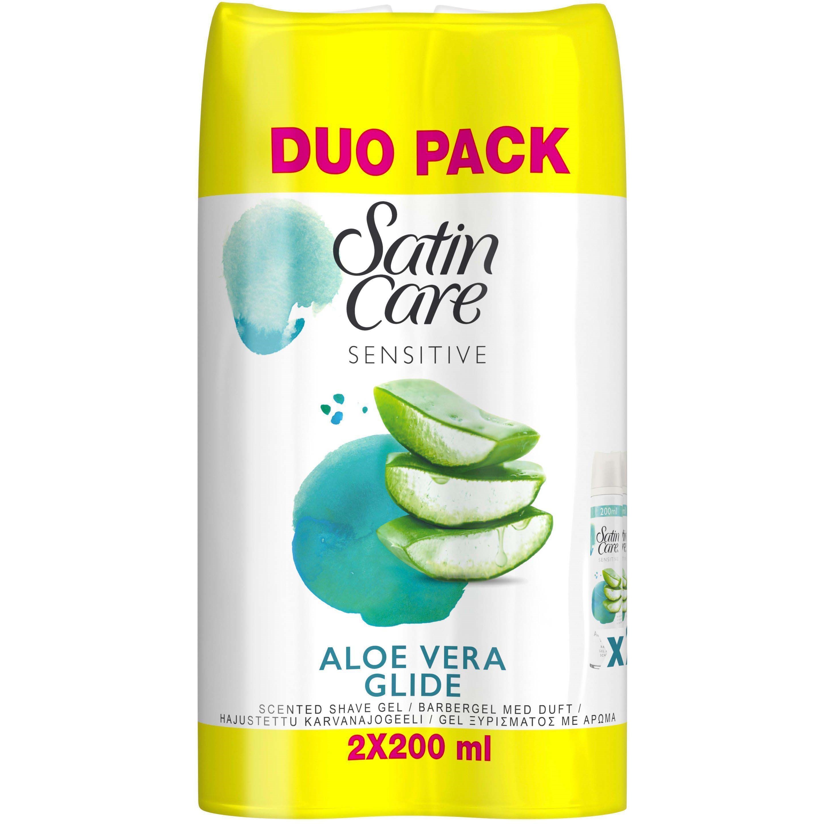 Naisten parranajogeeli, aloe vera, herkälle iholle, 2 x 200 ml
