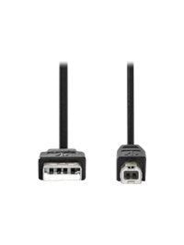 Nedis USB kaapeli | USB 2.0 | USB-A Uros | USB-B Uros | 480 Mbps | Niklattu | 1.00 m | Pyöreä | PVC | Musta | Laatikko