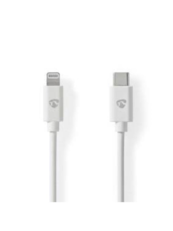 Nedis Lightning Kaapeli | USB 2.0 | Apple Lightning 8-Pin | USB-CTM Uros | 480 Mbps | Niklattu | 2.00 m | Pyöreä | PVC | Valkoinen | Label