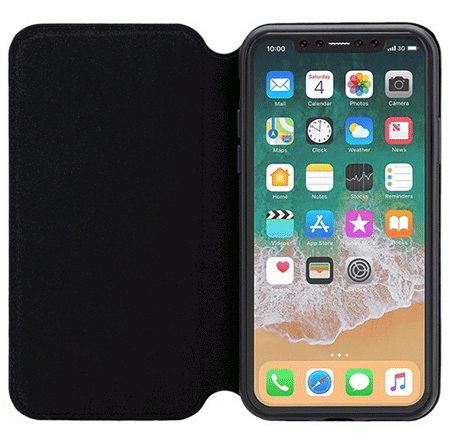 3sixT Slimfolio Flip Cover iPhone Xr - musta