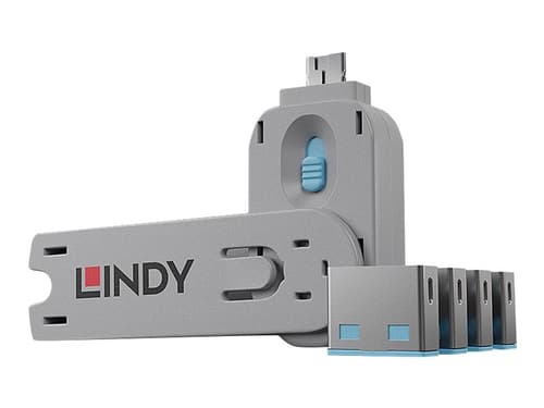 Lindy Port Blocker Usb Blue 4-pack