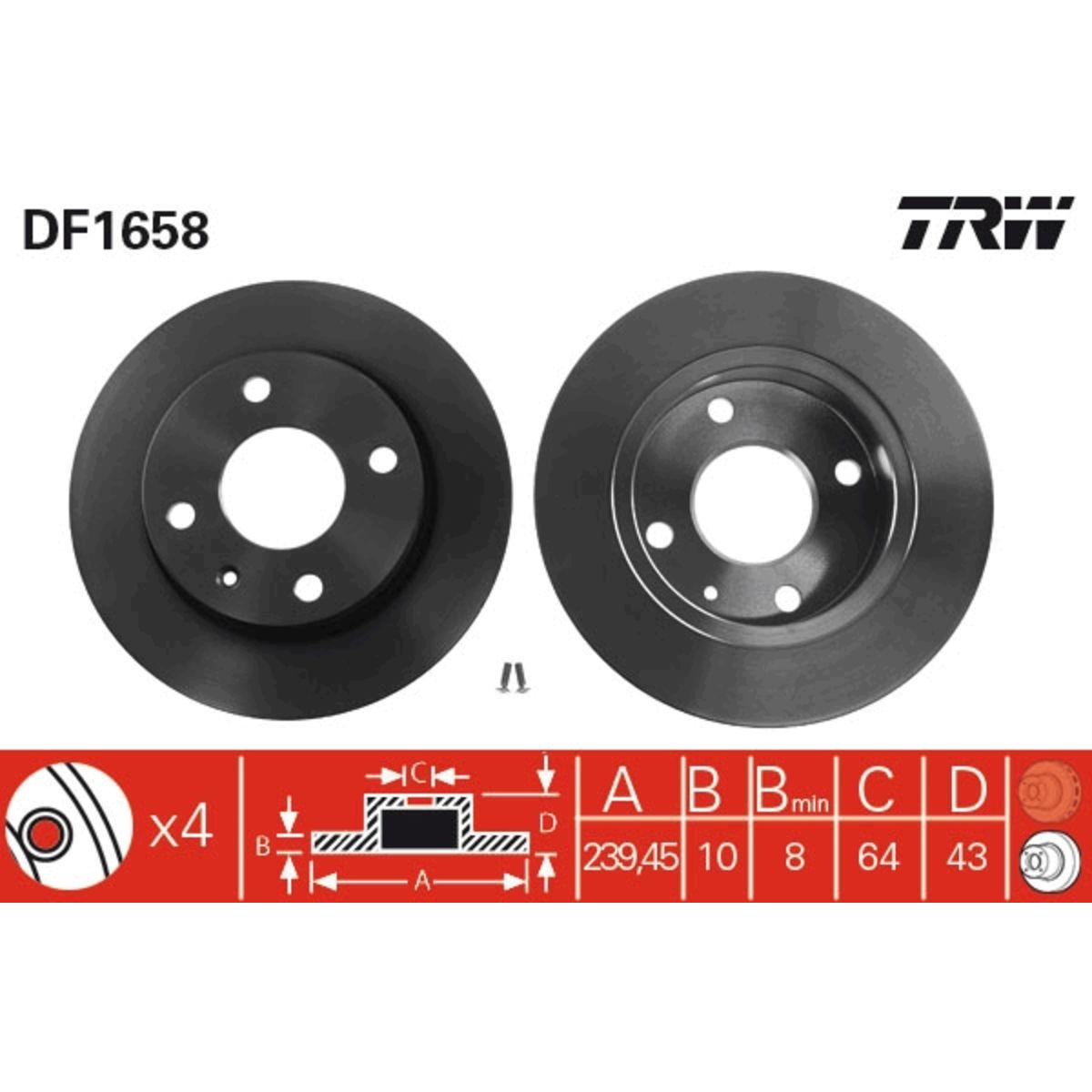 Jarrulevy TRW DF1658