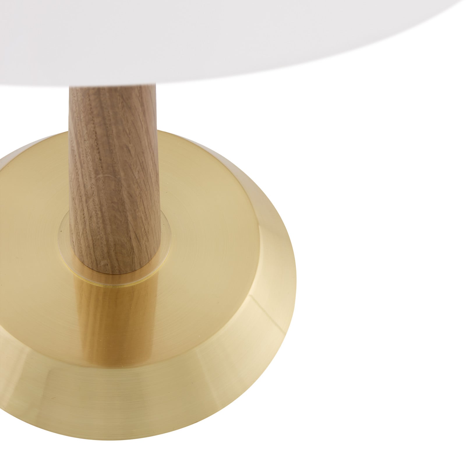Ligna-pöytälamppu 39 cm valkoinen/messinki/tammi – Globen Lighting - Olohuone - Skandinaavinen - Metalli - Varjostimella