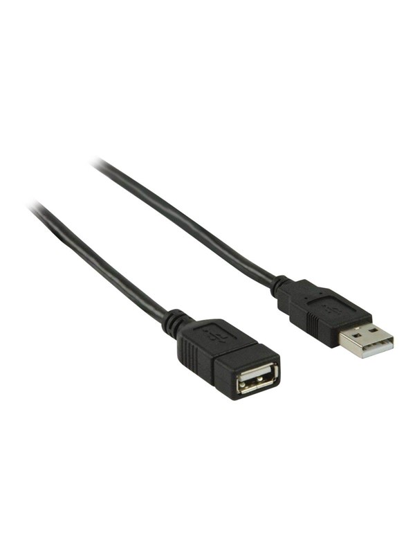 Nedis USB kaapeli | USB 2.0 | USB-A Uros | USB-A Naaras | 480 Mbps | Niklattu | 3.00 m | Pyöreä | PVC | Musta | Laatikko