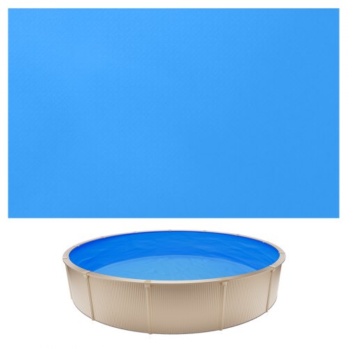 VEVOR 365.7 cm Pool Liner, Round Overlap Swimming Pool Liner for 90 cm Wall Height, Premium Vinyl, Easy Install with Leak-Proof Patches, Designed for Steel Sided Above-Ground,Outdoor, Blue