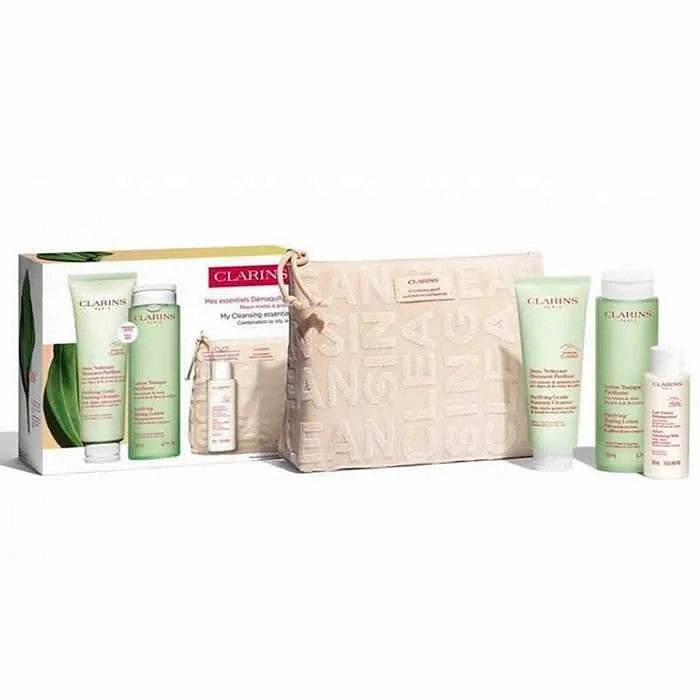 Clarins Cleansing Essentials -lahjasetti sekaiholle ja rasvaiselle iholle