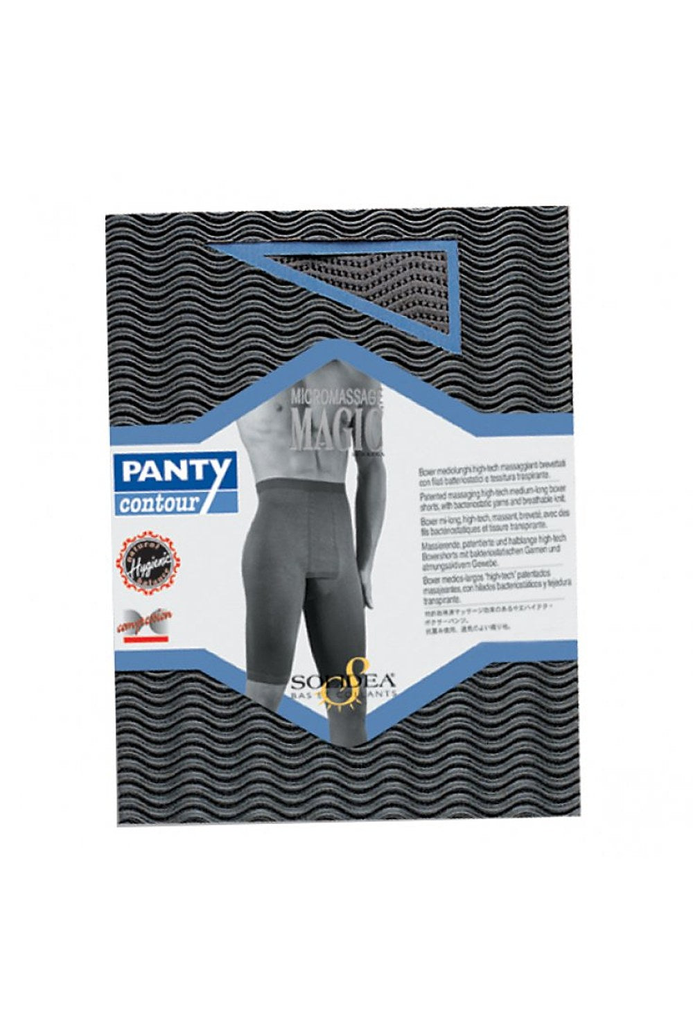 Solidea Panty Plus miesten pitkät anatomiset housut harmaa metallinhohtoinen 3L