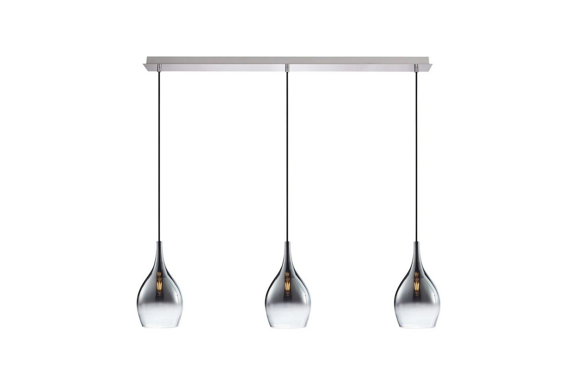 Paul Neuhaus Pilua riippuvalaisin, savu, lasi, 100 cm, 3-valo.