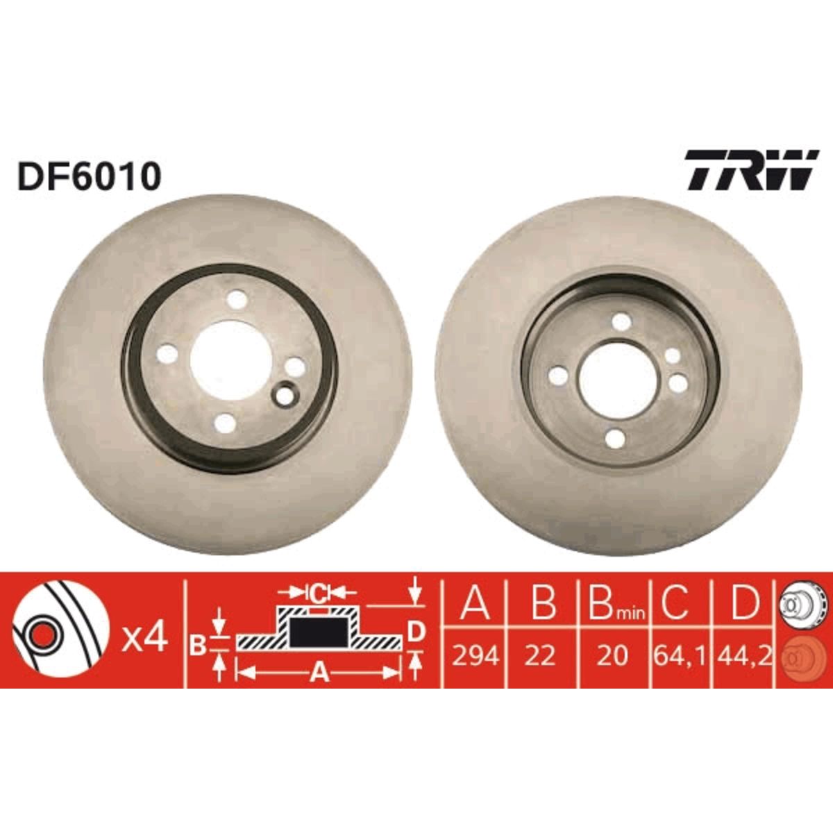 Jarrulevy TRW DF6010