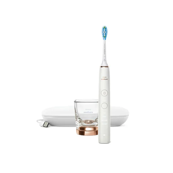 Philips Sonicare DiamondClean 9000 HX9911/94 Sonic-sähköhammasharja ja sovellus, Aikuinen, Sonic-hammasharja, Normaali, Pehmeä, Valkoinen, Ovaali, Ergonominen