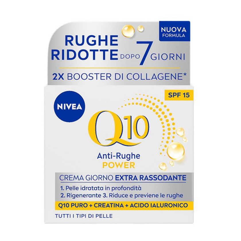 Nivea Nivea Face Q10 Power Anti-Wrinkle Extra kiinteyttävä päivävoide Spf15 kaikille ihotyypeille 50 ml