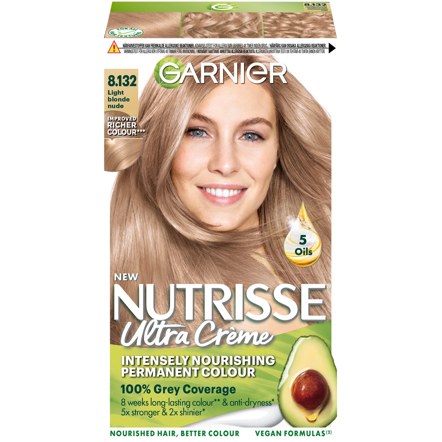 Garnier Nutrisse Cream 8.132 Nude Medium Blonde - 1 pcs