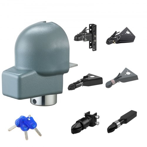 VEVOR Trailer Coupler Lock, Fits 58.6 mm Cast/Bulldog Trailer Couplers, Heavy Duty Trailer Hitch Lock with 3 Keys, Corrision-resistant, Anti-Theft Coupler Ball Locks for RV, Trailer, Boat, Black
