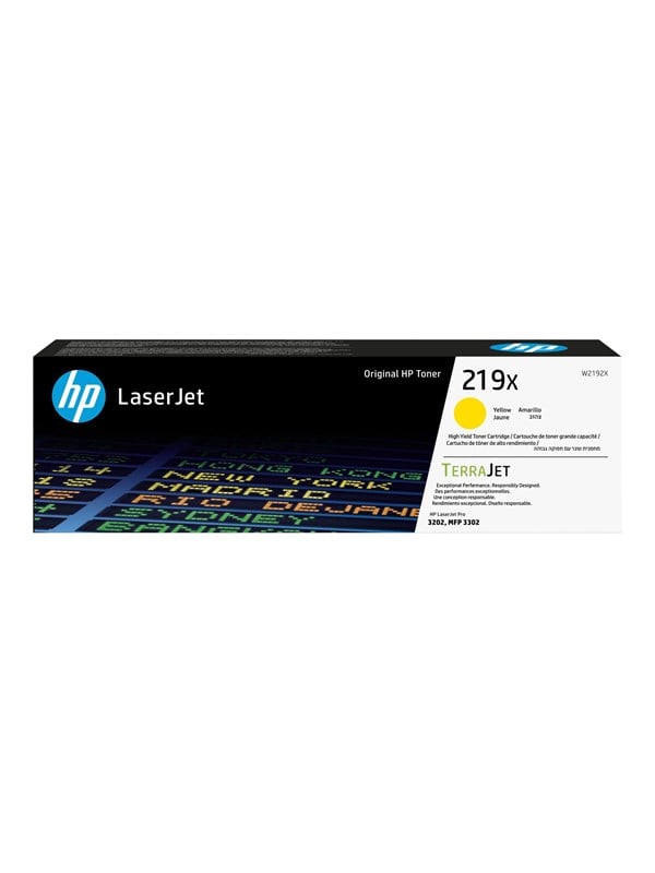 HP 219X -värikasetti, riittoisa, keltainen, alkuperäinen, LaserJet, 2500 sivua, 0 sivua, Keltainen, 1 kpl
