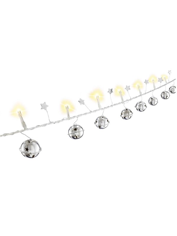 Goobay 10 LED-lampor "Klockor" med timerfunktion, varmvit (3000 K), batteridriven
