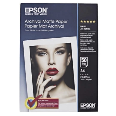 Epson Archival Matte Paper, A4, 50 arkkia, 192g S041342 Vastaa: N/A