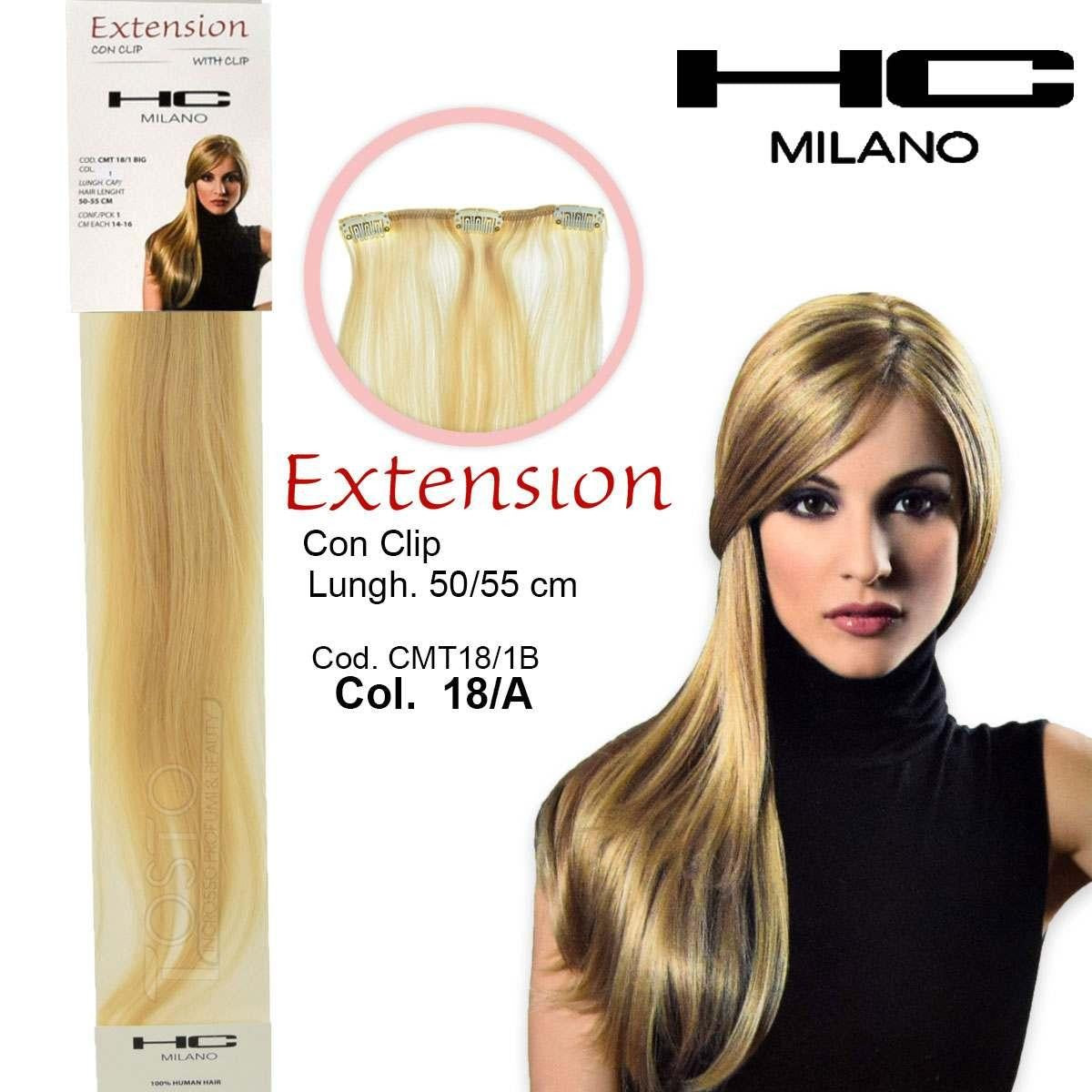 Hc Milano Laajennus 3 Klipsi Ei Remy Largh.14-16Cm Pituus.50Cm Väri.18A Vaalea Blond 8