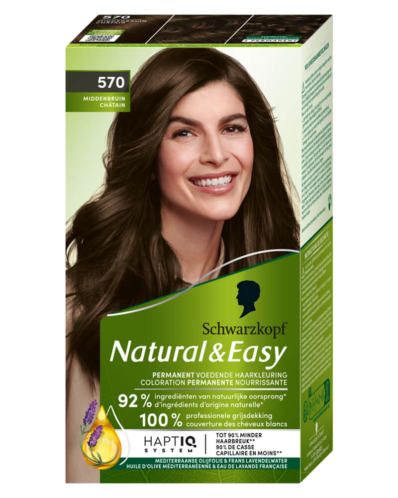 Schwarzkopf Natural & Easy Hair Color 570 Äkta Kastanj Mellanbrun
