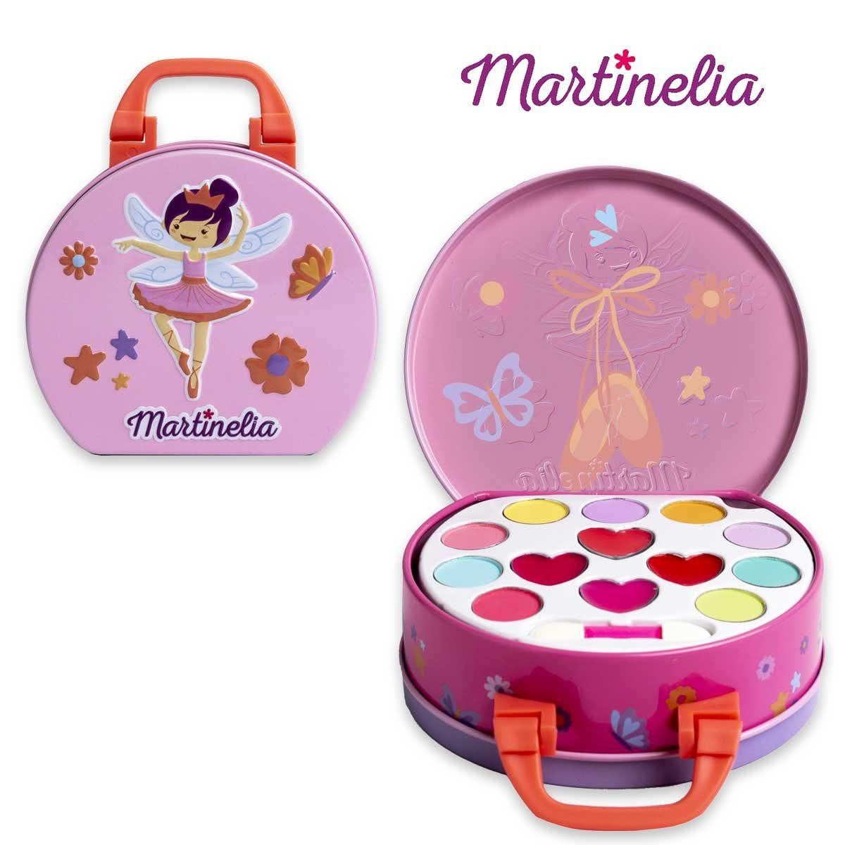 Martinelia Maaginen baletti Beauty SET Tin meikkikotelo lapsille 3+ luomivärit 9kpl + huulikiilto 4kpl + meikkikotelo + luomivärisivellin