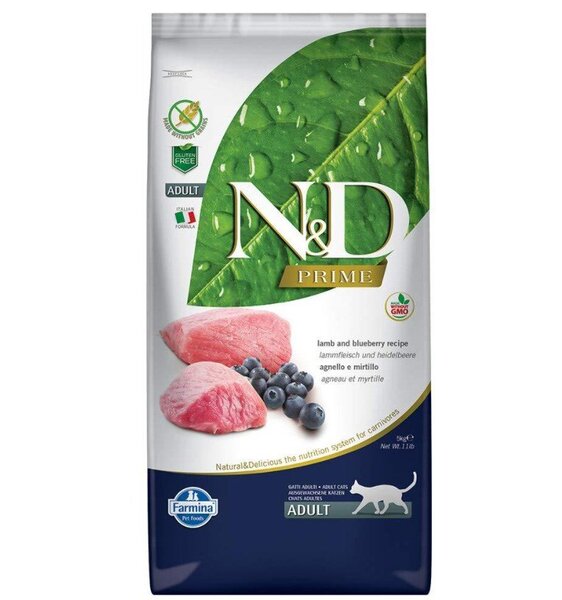 Farmina N&D Prime Lamb & Blueberry - kuiva kissanruoka - 5kg