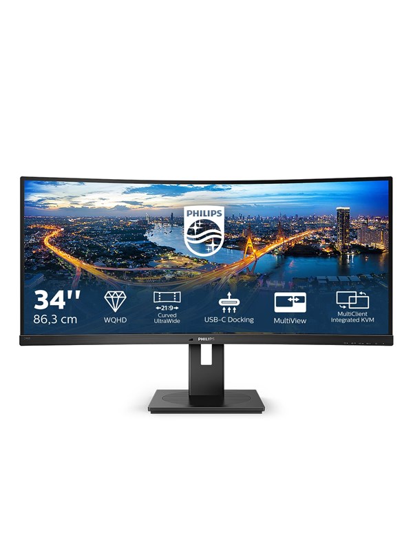 Philips B-Line 346B1C 34" UWQHD, VA -kaareva näyttö, USB-C hub