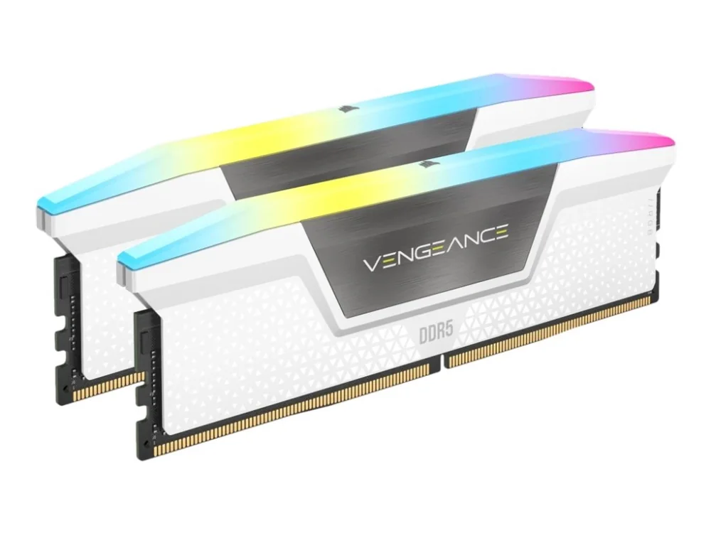 Corsair Vengeance RGB DDR5-6000 - 32GB - CL30 - Dual Channel (2 pcs) - Intel XMP - Valkoinen RGB