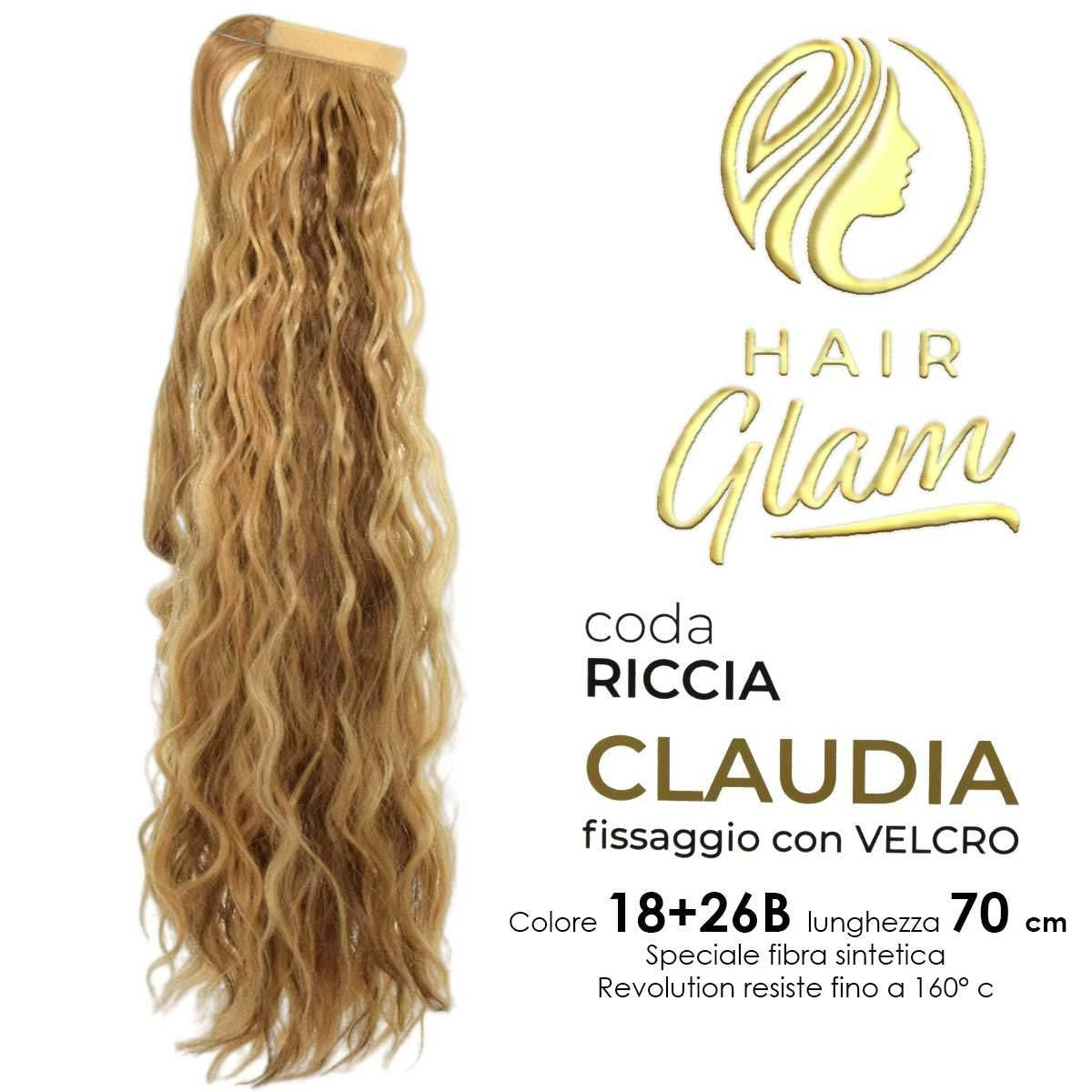 CLAUDIA CURLY HAIR GLAM TAIL W/VELCRO FIBER REVOLUTION 18+26B 70cm