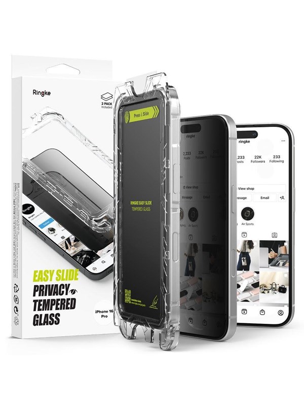 Ringke PRIVACY LASI RINGKE EASY SLIDE 2-PACK IPHONE 16 PRO PRIVACY