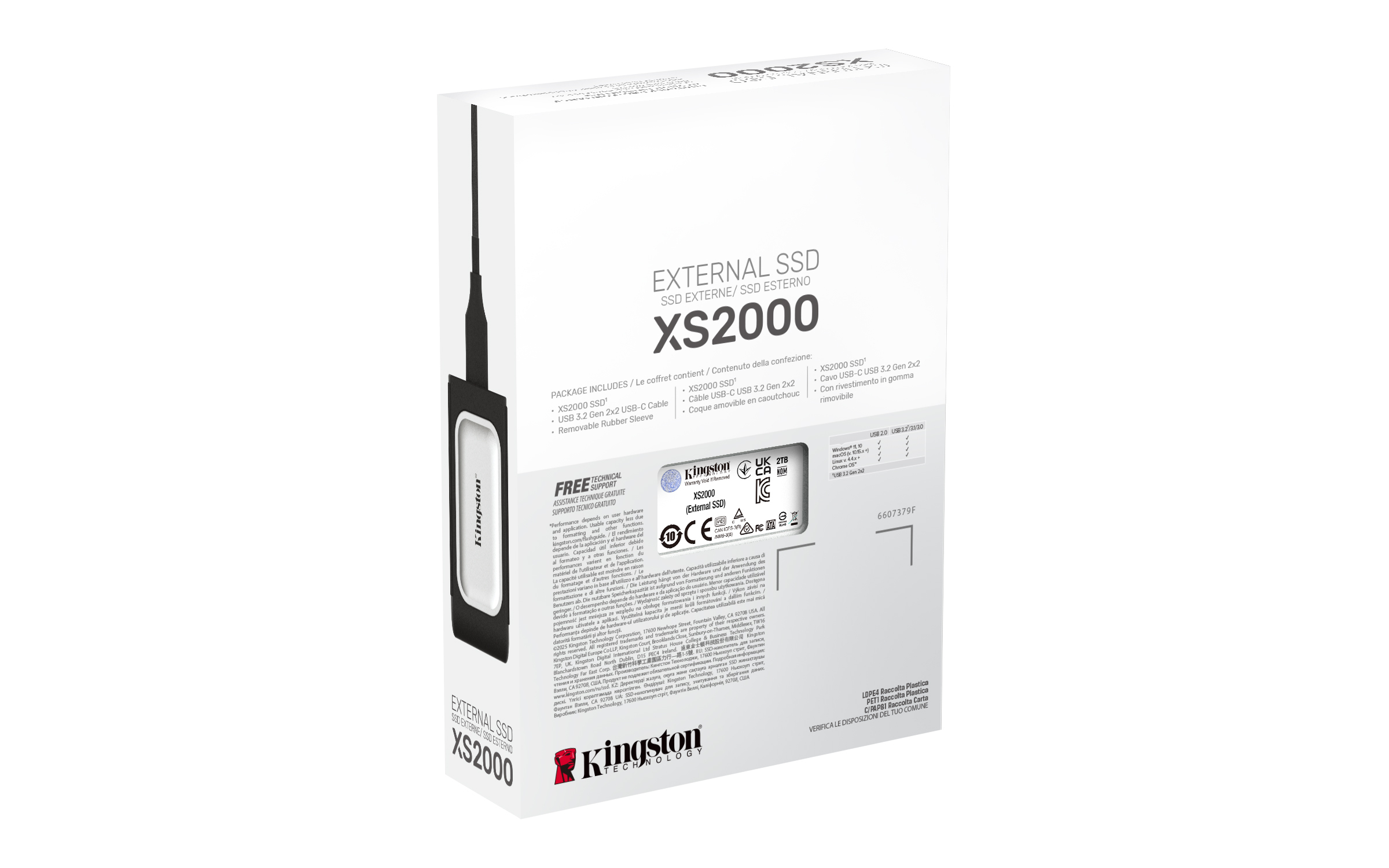 Kingston XS2000 Portable SSD - 2TB - Ulkoinen SSD - USB-C