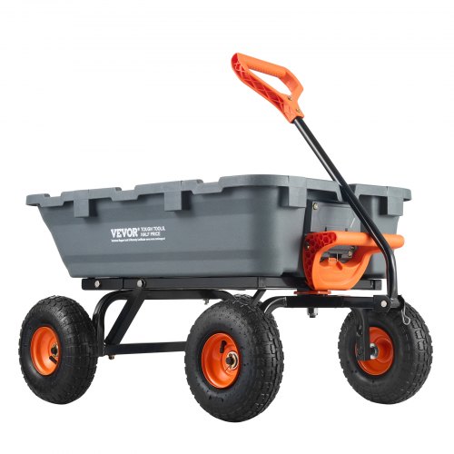 VEVOR Poly Garden Dump Cart Heavy-duty Yard Carts and Wagons 800 lbs/363.6 kg 10"/25.4 cm Tires