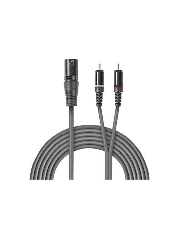 Nedis Balansoitu Audiojohto | XLR 3-Pin uros | 2x RCA uros | Niklattu | 1.50 m | Pyöreä | PVC | Tummanharmaa | Pahvikotelo