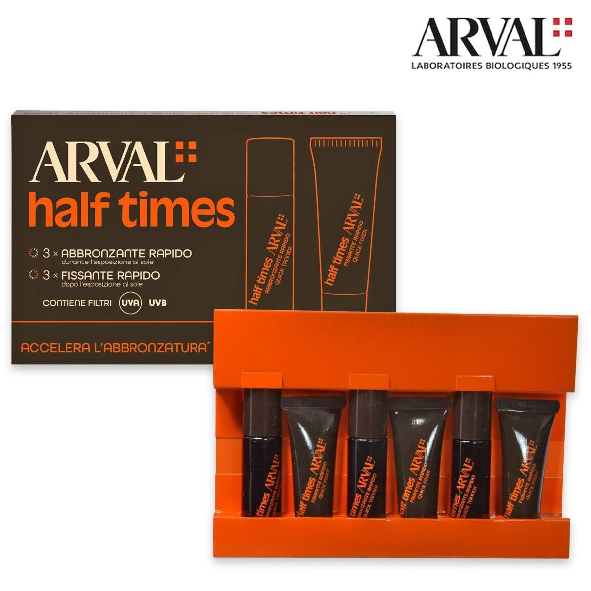 Arval puoli kertaa 3 rusketuspulloa + 3 pikakiinnityspulloa 10ml