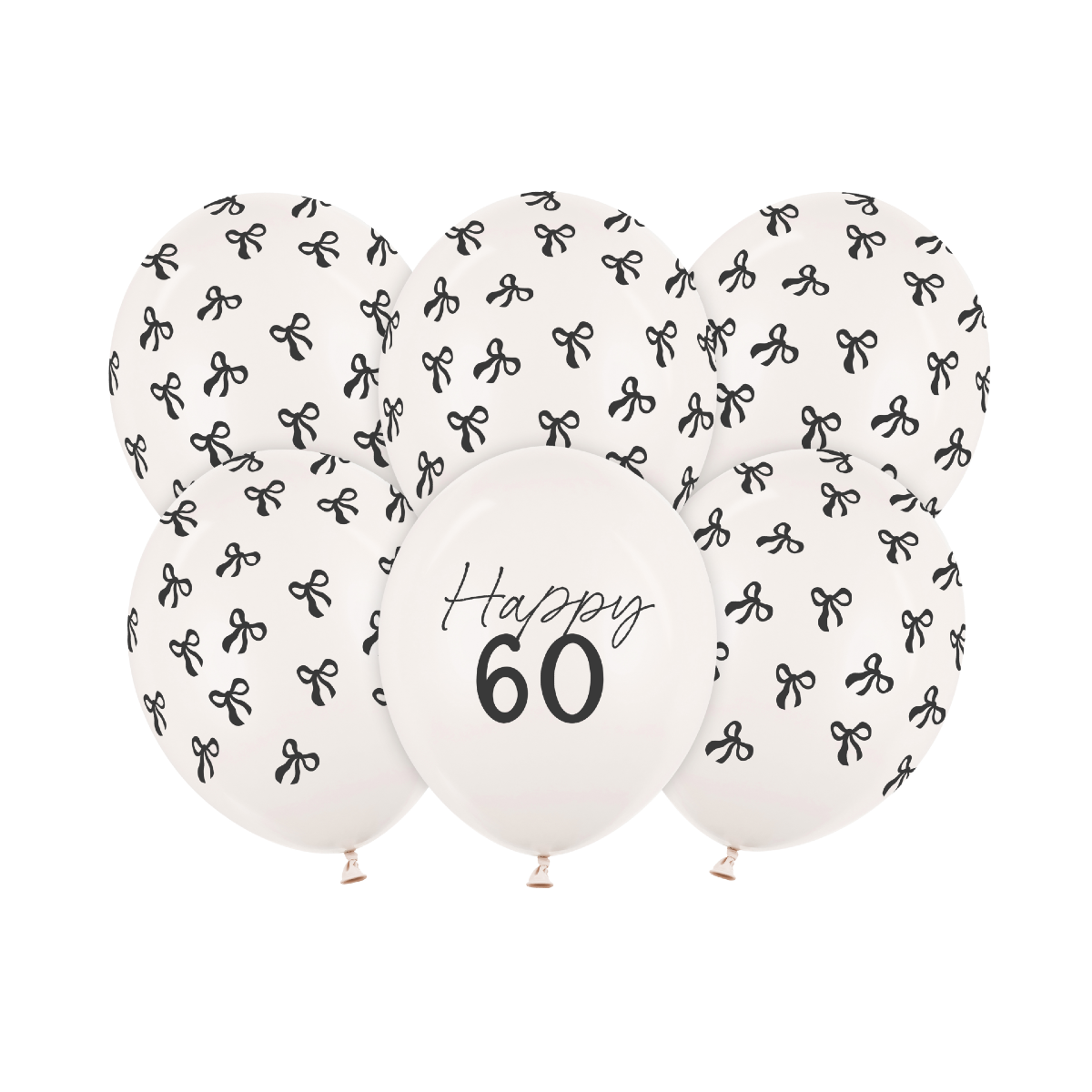 Ilmapallot - Happy 60, Pastelli Valkoinen, 30 cm, 6 kpl