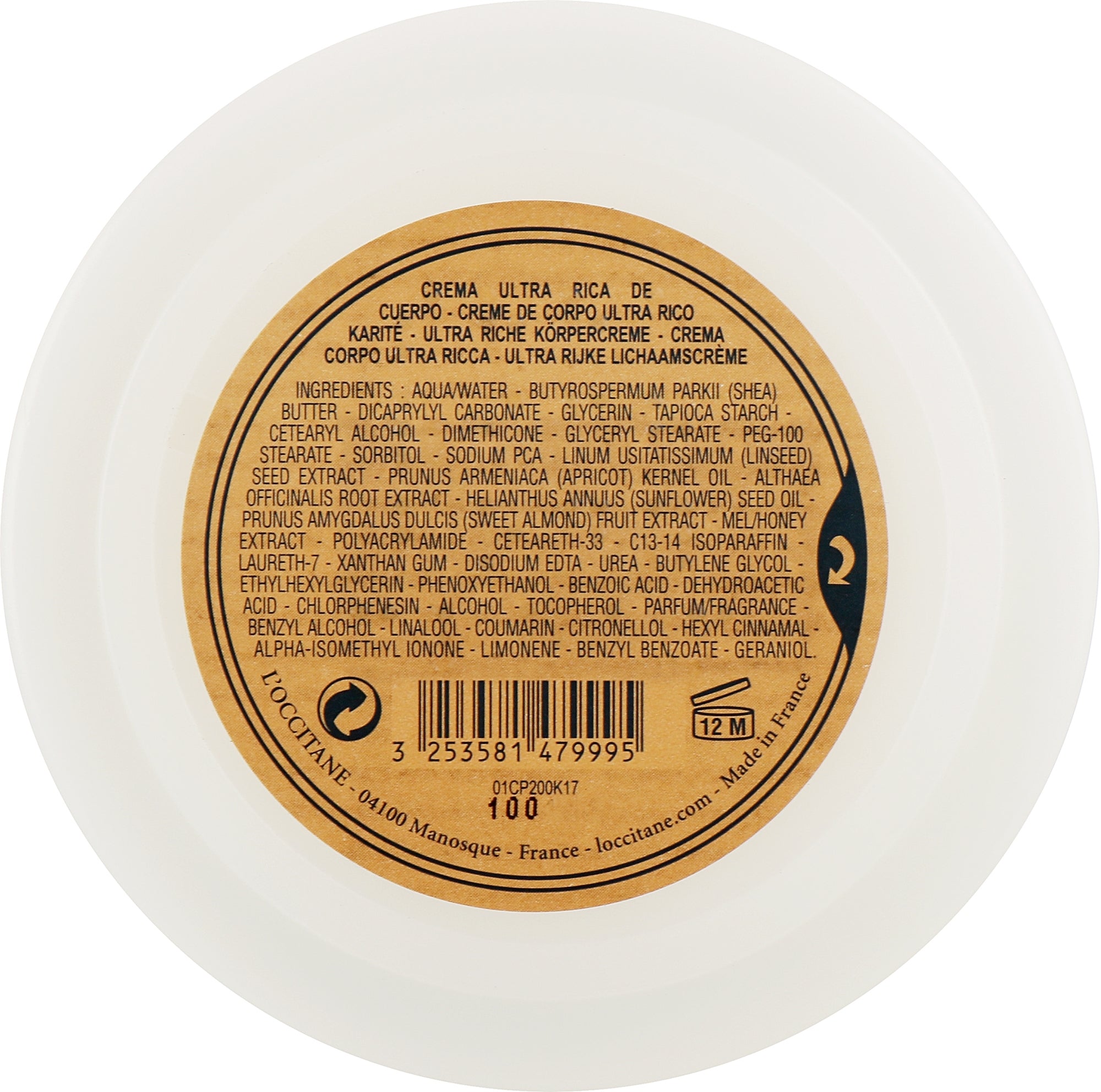 L'occitane Kerma ultra rikas runko 200 ml