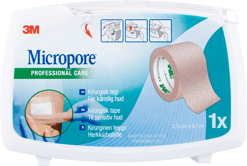 3M Micropore ruskea kuituteippi 25 mm x 9,1m 1 kpl