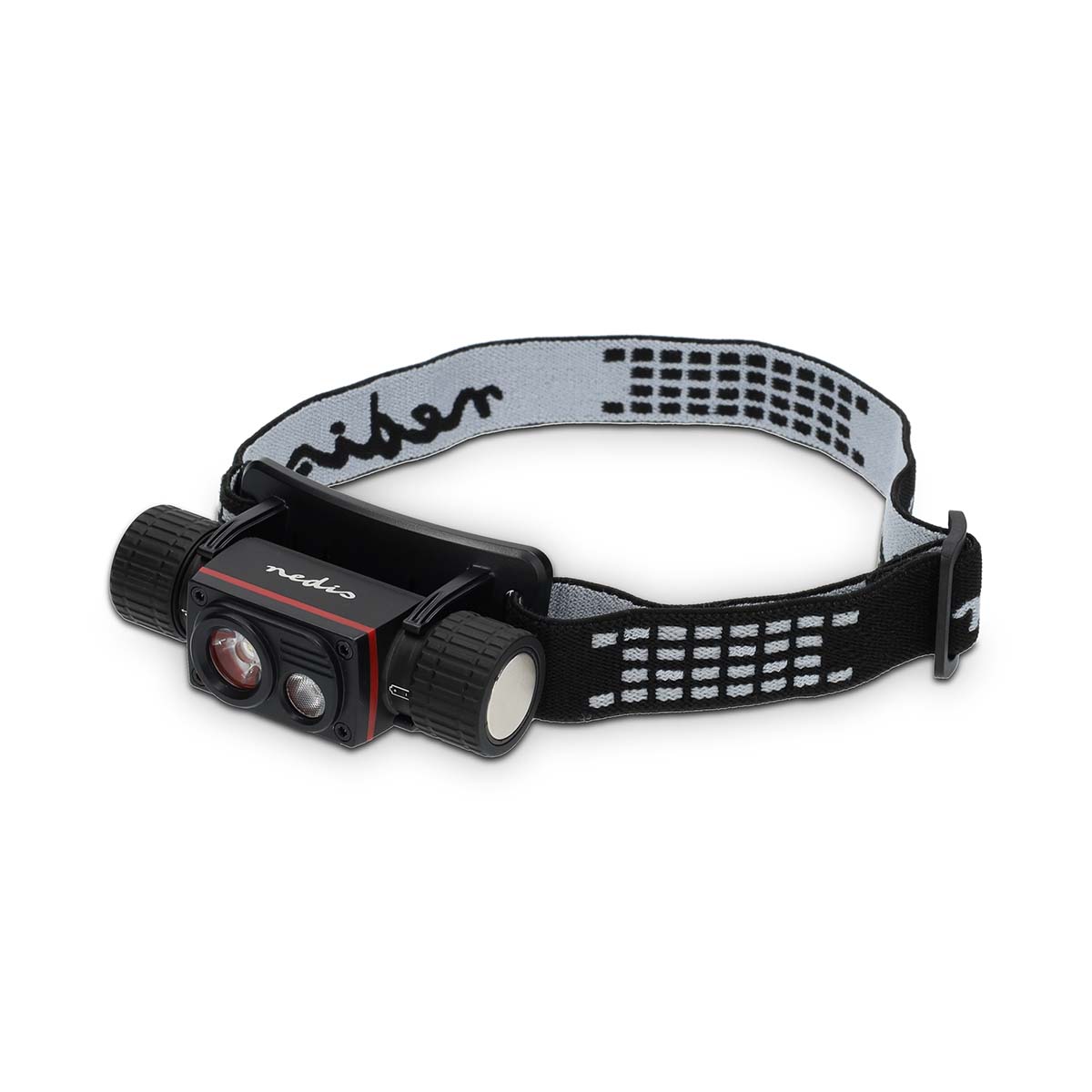 Nedis LED otsalamppu | Paristokäyttöinen / USB Virta | 3.7 V DC | Ladattava | Nimellisvaloteho: 1000 lm | Valoalue: 180 m